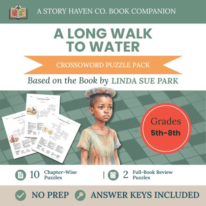 A Long Walk to Water crossword puzzles for Grades 5-8 – cover