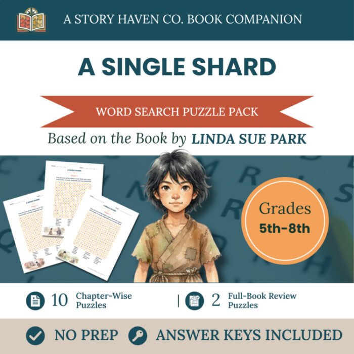 A Single Shard word search for Grades 5-8 – cover
