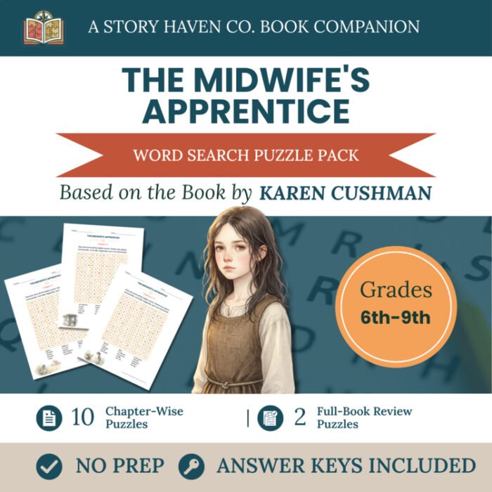 The Midwife's Apprentice word search for Grades 6-9 – cover