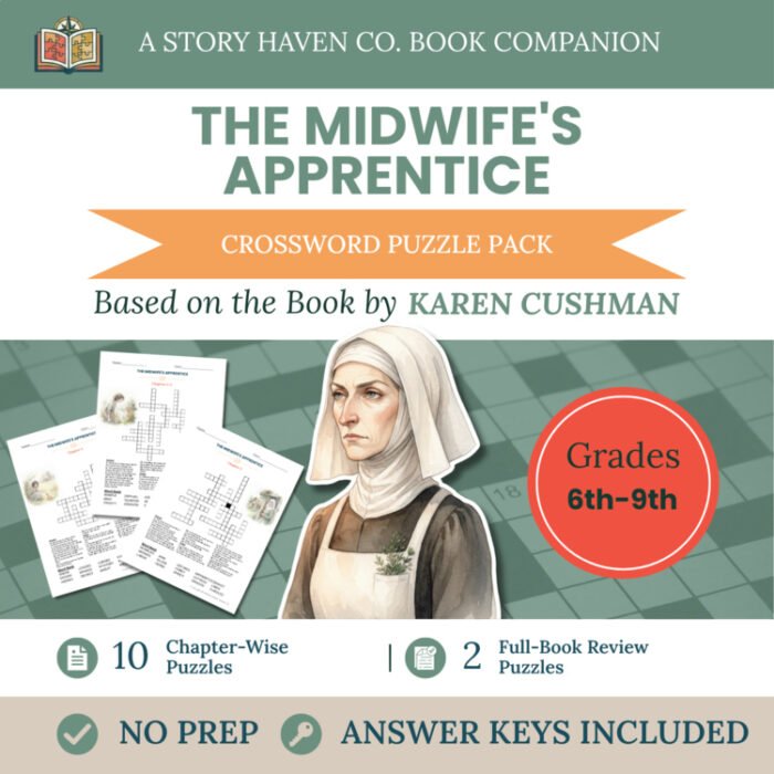 The Midwife's Apprentice crossword puzzles for Grades 6-9 – cover
