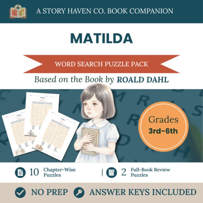 Matilda word search for Grades 3-6 – cover