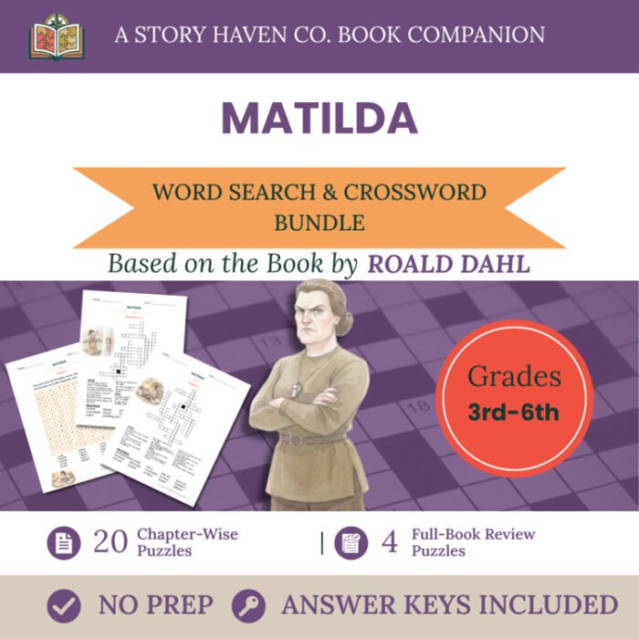 Matilda vocabulary activities for Grades 3-6 – cover