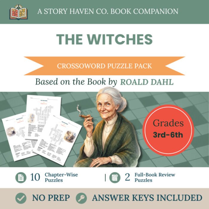 The Witches crossword puzzles for Grades 3-6 – cover