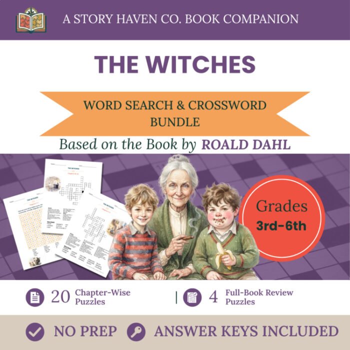The Witches vocabulary activities for Grades 3-6 – cover