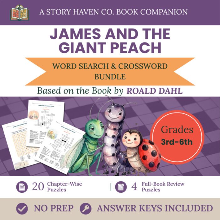 James and the Giant Peach vocabulary activities for Grades 3-6 – cover