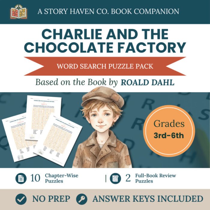 Charlie and the Chocolate Factory word search for Grades 3-6 – cover