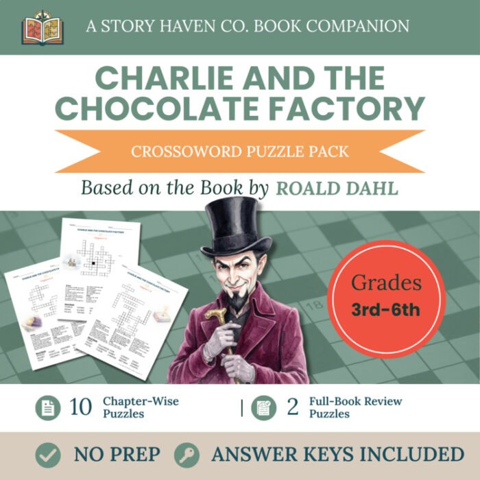 Charlie and the Chocolate Factory crossword puzzles for Grades 3-6 – cover